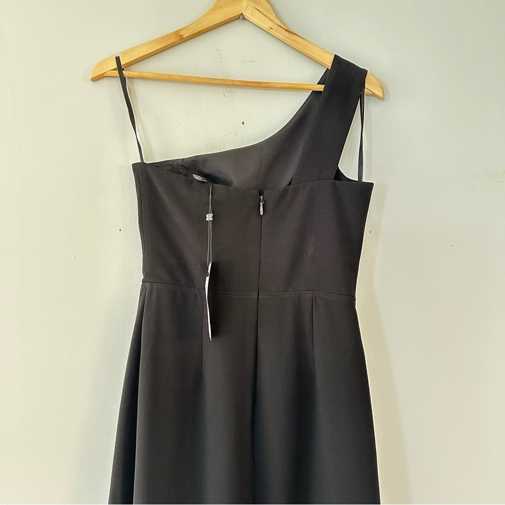 BCBG MAXAZRIA Kauri Gown Black One Shoulder Cutout Maxi Dress w/ Slit Size 2 - Picture 10 of 11